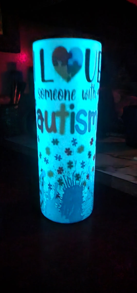 20oz Glow in Dark Autism Tumbler